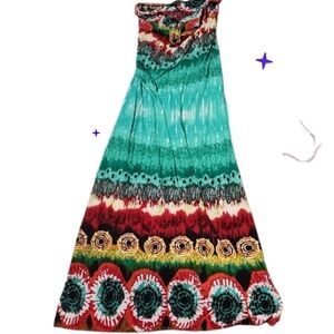 Vintage Jr's xl sundress padded, silk/ polyester